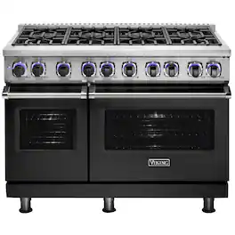 Viking - VGR Freestanding 7-Series Gas 48"W Range - Cast Black