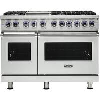 Viking - Professional 7 Series Freestanding Double Oven Gas Convection Range - Frost White - Front_Zoom