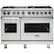 Front. Viking - VGR Freestanding 7-Series Gas 48"W Range - Frost White.