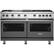 Front. Viking - Professional 5 Series Freestanding Double Oven Gas Convection Range - Damascus Gray.