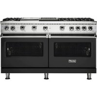 Viking - Professional 5 Series Freestanding Double Oven Gas Convection Range - Cast Black - Front_Zoom