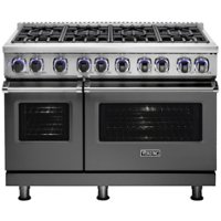 Viking - Professional 7 Series 6.1 Cu. Ft. Freestanding Double Oven LP Gas Convection Range - Damascus Gray - Front_Zoom