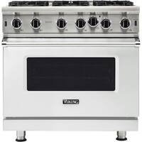 Viking - Professional 5 Series 5.1 Cu. Ft. Freestanding Gas Convection Range - Frost White - Front_Zoom