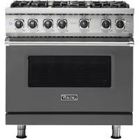 Viking - Professional 5 Series 5.1 Cu. Ft. Freestanding Gas Convection Range - Damascus Gray - Front_Zoom