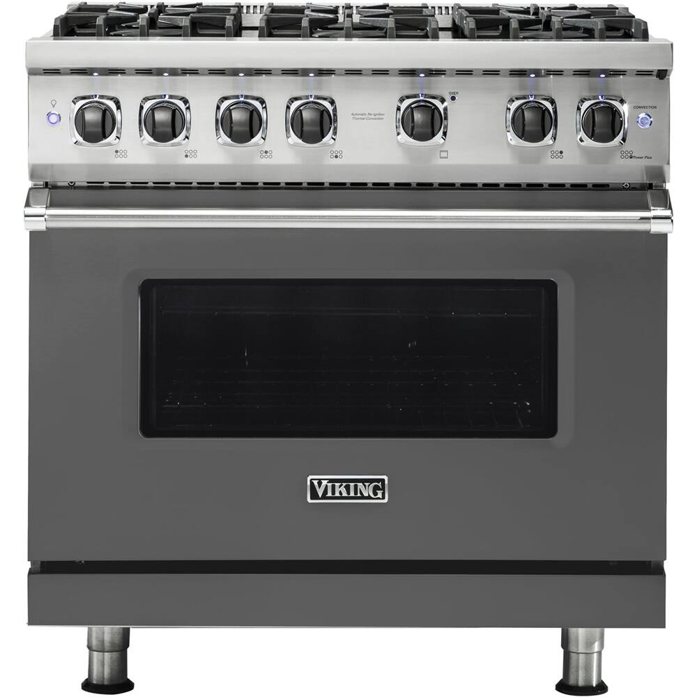 Viking - Professional 5 Series 5.1 Cu. Ft. Freestanding LP Gas Convection Range - Damascus Gray