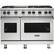 Front. Viking - Professional 5 Series Freestanding Double Oven Gas Convection Range - Frost White.