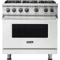 Viking - Professional 5 Series 5.1 Cu. Ft. Freestanding Gas Convection Range - Frost White - Front_Zoom