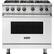 Front. Viking - Professional 5 Series 5.1 Cu. Ft. Freestanding LP Gas Convection Range - Frost White.