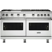 Viking - Professional 5 Series Freestanding Double Oven Gas Convection Range - Frost White - Front_Zoom