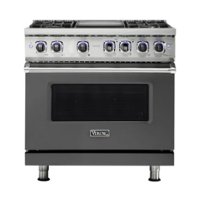 Viking - Professional 5 Series 5.1 Cu. Ft. Freestanding LP Gas Convection Range - Damascus Gray - Front_Zoom