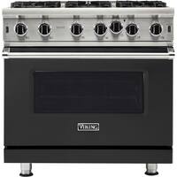 Viking - Professional 5 Series 5.1 Cu. Ft. Freestanding Gas Convection Range - Cast Black - Front_Zoom