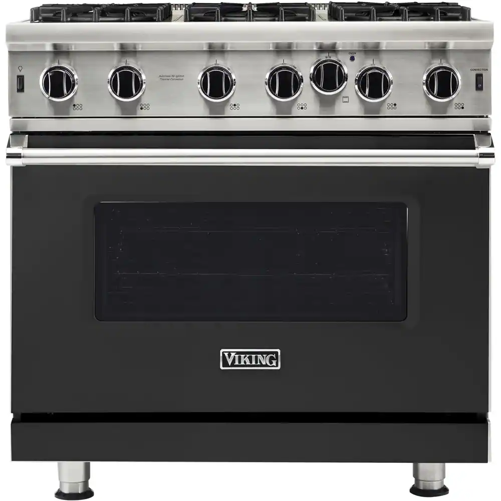 Viking - Professional 5 Series 5.1 Cu. Ft. Freestanding Gas Convection Range - Cast Black