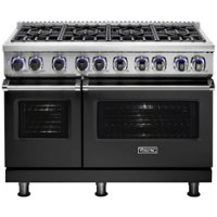 Viking - Professional 7 Series Freestanding Double Oven Gas Convection Range - Cast black - Front_Zoom