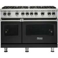 Viking - Professional 5 Series Freestanding Double Oven Gas Convection Range - Cast black - Front_Zoom