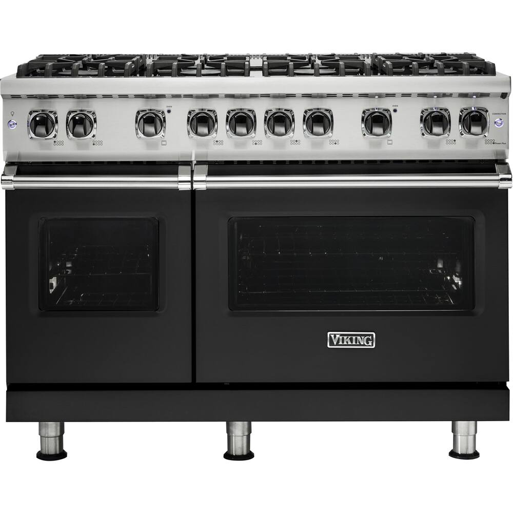 Viking - Professional 5 Series Freestanding Double Oven Gas Convection Range - Cast Black