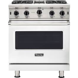 Viking - Professional 5 Series 4.0 Cu. Ft. Freestanding LP Gas Convection Range - Damascus Gray