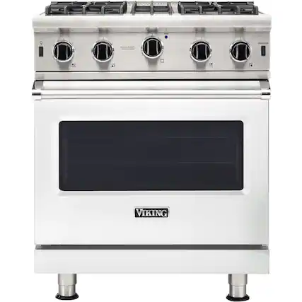 Front. Viking - Professional 5 Series 4.0 Cu. Ft. Freestanding LP Gas Convection Range - Damascus Gray.