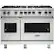 Front. Viking - Professional 5 Series 6.1 Cu. Ft. Freestanding Double Oven LP Gas Convection Range - Frost White.