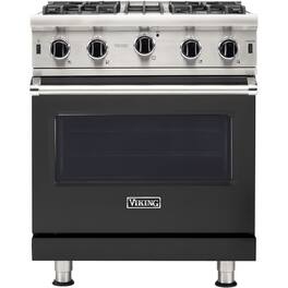 Viking - Professional 5 Series 4.0 Cu. Ft. Freestanding LP Gas Convection Range - Cast Black