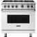 Front. Viking - Professional 5 Series 5.1 Cu. Ft. Freestanding Gas Convection Range - Frost White.