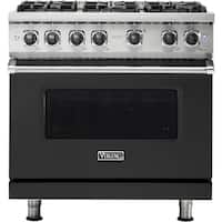 Viking - Professional 5 Series 5.1 Cu. Ft. Freestanding Gas Convection Range - Cast Black - Front_Zoom