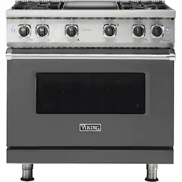 Viking - Professional 5 Series 5.1 Cu. Ft. Freestanding Gas Convection Range - Damascus Gray