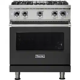 Viking - Professional 5 Series 4.0 Cu. Ft. Freestanding LP Gas Convection Range - Cast Black