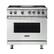 Front. Viking - VGR Freestanding 7-Series Gas 36"W Range - Frost White.