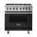 Front. Viking - VGR Freestanding 7-Series Gas 36"W Range - Cast Black.