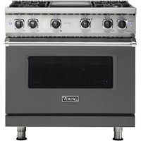 Viking - Professional 5 Series 5.1 Cu. Ft. Freestanding LP Gas Convection Range - Damascus gray - Front_Zoom