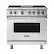 Front. Viking - VGR Freestanding 7-Series Gas 36"W Range - Frost White.