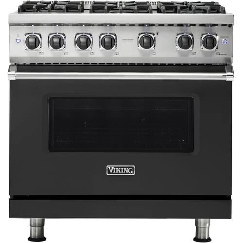 Viking - Professional 5 Series 5.1 Cu. Ft. Freestanding LP Gas Convection Range - Cast Black