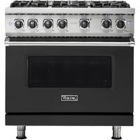Viking - Professional 5 Series 5.1 Cu. Ft. Freestanding Gas Convection Range - Cast Black - Front_Zoom
