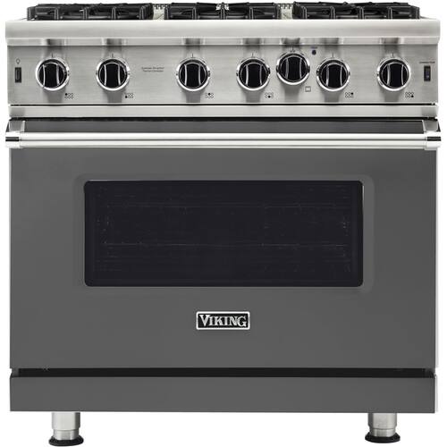 Viking - Professional 5 Series 5.1 Cu. Ft. Freestanding LP Gas Convection Range - Cast Black