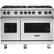 Front. Viking - Professional 5 Series Freestanding Double Oven Gas Convection Range - Frost White.