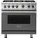 Front. Viking - Professional 5 Series 5.1 Cu. Ft. Freestanding Gas Convection Range - Damascus Gray.