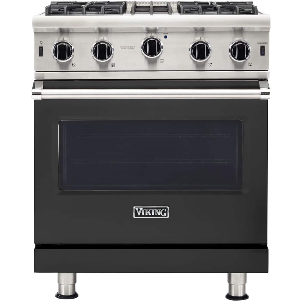 Front. Viking - Professional 5 Series 4.0 Cu. Ft. Freestanding Gas Convection Range - Cast Black.