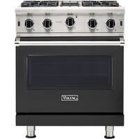 Viking - Professional 5 Series 4.0 Cu. Ft. Freestanding Gas Convection Range - Cast Black - Front_Zoom