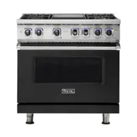 Viking - VGR Freestanding 7-Series Gas 36"W Range - Cast Black - Front_Zoom