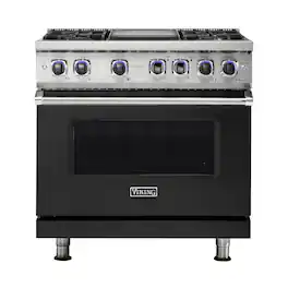 Viking - VGR Freestanding 7-Series Gas 36"W Range - Cast Black