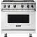 Front. Viking - Professional 5 Series 5.1 Cu. Ft. Freestanding Gas Convection Range - Frost White.