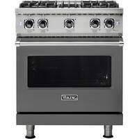Viking - Professional 5 Series 4.0 Cu. Ft. Freestanding Gas Convection Range - Damascus Gray - Front_Zoom