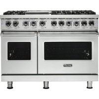 Viking - Professional 5 Series Freestanding Double Oven Dual Fuel True Convection Range with Self-Cleaning - Frost white - Front_Zoom