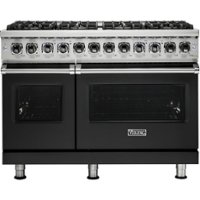 Viking - Professional 5 Series Freestanding Double Oven Dual Fuel LP Gas True Convection Range with Self-Cleaning - Cast black - Front_Zoom