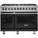 Front. Viking - 5-Series Dual Fuel Self-Clean 48"W Sealed Burner Range - Cast Black.