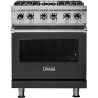 Viking - Professional 5 Series 4.7 Cu. Ft. Freestanding Dual Fuel True Convection Range with Self-Cleaning - Cast black - Front_Zoom