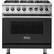 Front. Viking - 5-Series 5.6 Cu. Ft. Self-Cleaning Freestanding Dual Fuel Convection Range - Cast Black.
