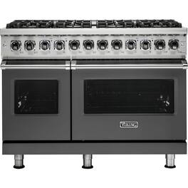 Viking - 5-Series Dual Fuel Self-Clean 48"W Sealed Burner Range - Damascus Gray