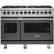 Front. Viking - 5-Series Dual Fuel Self-Clean 48"W Sealed Burner Range - Damascus Gray.