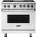 Front. Viking - 5-Series 5.6 Cu. Ft. Self-Cleaning Freestanding Dual Fuel Convection Range - Frost White.